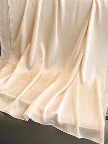 1pc Women Bohemian Solid Color Silky Scarf, Casual Autumn Shawl Wrap Sunscreen Headscarf, Suitable For Everyday Wear For Dress - 海軍藍 - 查看 4