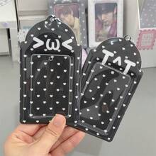 1个可爱贴纸卡套，3/3.5英寸，学生证/公交卡套，透明PVC材质，防刮花，便携挂式设计，适合小卡片，可爱韩风，适用于学生证、公交卡等。 - A - 查看 7