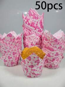 50 chiếc giấy lót bánh cupcake hình hoa tulip trái tim, thích hợp cho Ngày Valentine, Lễ Phục Sinh, Ngày Thánh Patrick, Ngày của Mẹ, đám cưới và các bữa tiệc. - Xem 11
