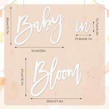 DBaby In Bloom Sign For Baby Shower Backdrop Large Size Felt Letter Gender Reveal Sign For Boy Girl 1st Birthday Party Arch Decor Wall Photo Prop - 如圖 - 查看 2
