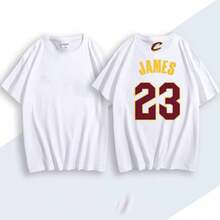 Retro Jāēes #23 Basketball Jersey Print Oversized T-Shirt, 100% Cotton Vintage Basketball Short Sleeve Tee, Unisex Retro Streetwear - White - View 2