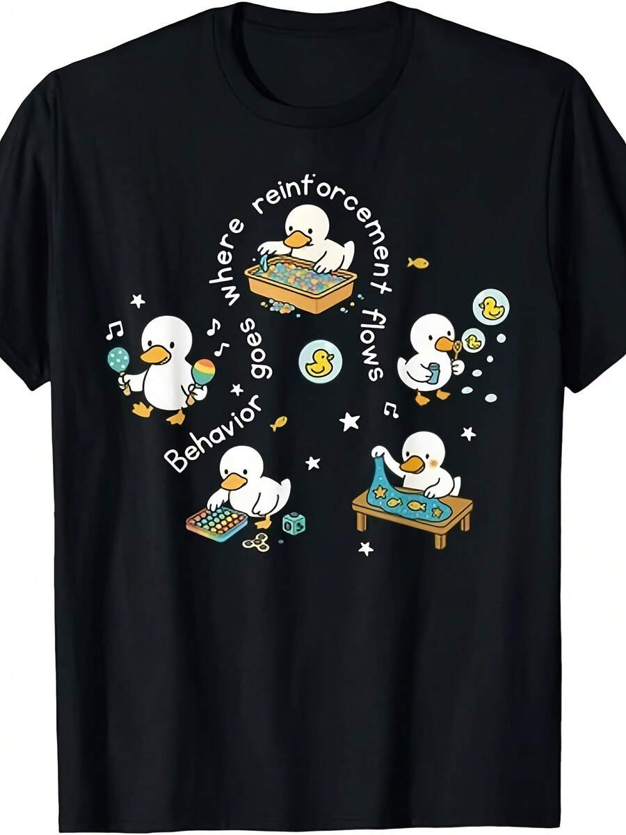 Beor Analyst Silly Goose RBT ABA Therapy Special Education Teacher Unisex T-Shirt Sizes S-5XL.This Is A Unisex Style Suitable For Both Men And Women, Featuring A Printed Design For Summer 2025, Made From 220G Pure With Short Sleeves - 彩色 - 查看 1