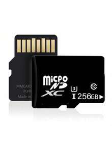 1 pieza Mini Tarjeta de Memoria TF/SD, Opciones de Capacidad: 256GB, 128GB, 64GB, 32GB, 16GB, 8GB, 4GB, Tarjeta TF/SD Flash de Alta Velocidad - Negro - Ver 10