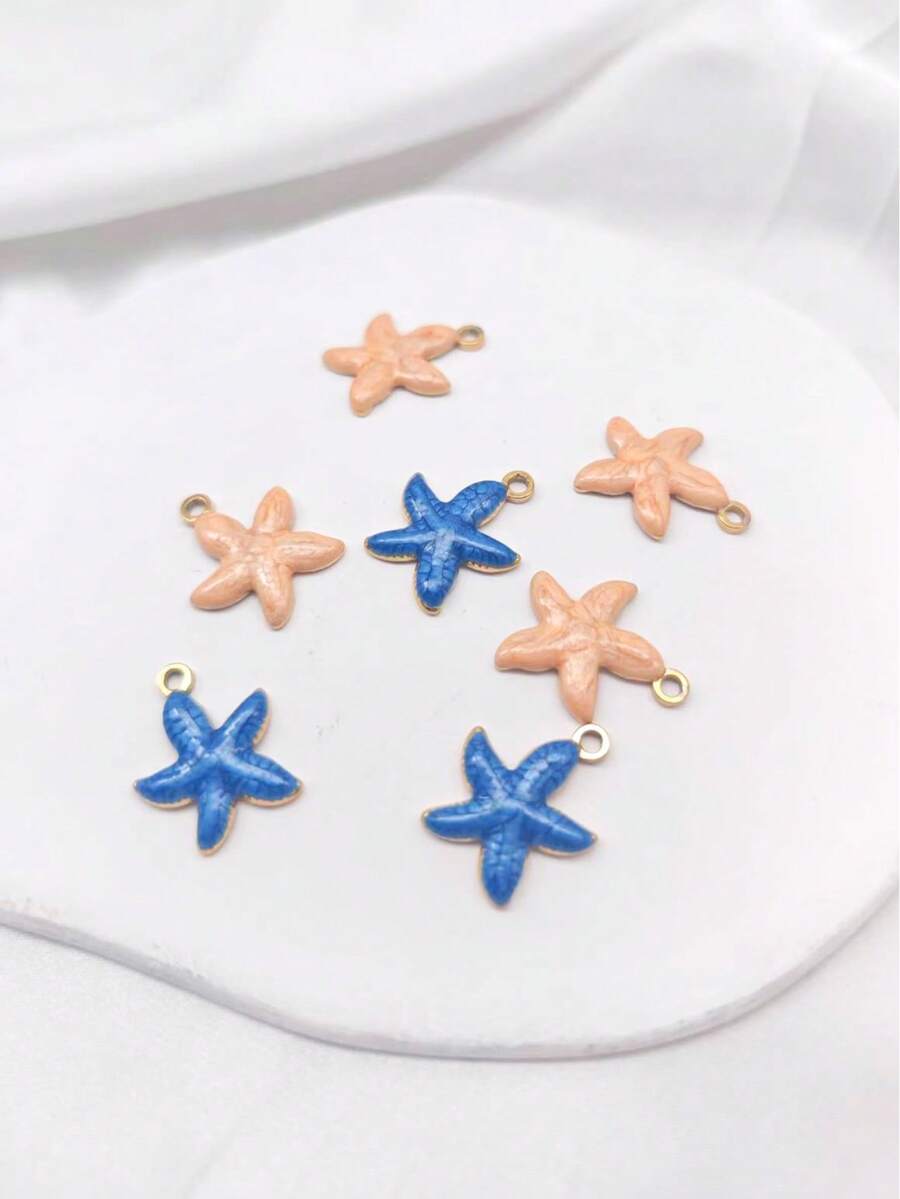 1/3/5 piezas Accesorio de collar, pulsera y colgante con elemento de estrella de mar en estilo bohemio, adecuado para uso diario - Multicolor - Ver 1