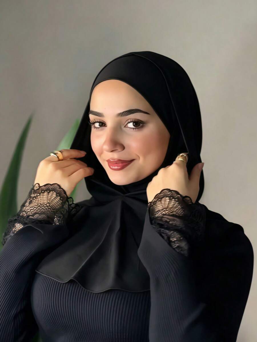 1pc Women's Solid Color Balaclava, All-In-One Pure Cotton Modal Thermal Headband Neck Warmer Elastic Cap, Breathable Comfortable Stretchy Wide Band Sweat-Absorbent Non-Slip Multifunctional Sports Headwrap, Minimalist Fashion Scarf, Hood And Matching Cotton Jersey Headband In One