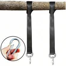 2pcs Heavy Duty Hammock Hanging Kit, Includes Safety Lock Carabiners, Hammock Straps And Outdoor Swing Accessories, Suitable For Camping, Hiking, Backyard Use, Outdoor Anniversary Camping, Father's Day Gift, Hammock Accessories, Camping Gear, Hiking Essentials, Swing Ropes - Multicolor - View 7