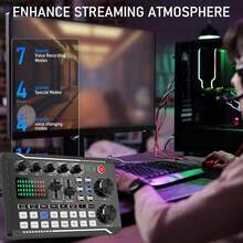 2026 Upgraded Podcast Equipment Set, Professional Recording Studio Kit With Audio Interface And Podcast Microphone, Suitable For Gaming Podcast, Recording, Singing, Live Streaming. Condenser Microphone Recording Studio Set For Podcast, Live Streaming, Singing, Compatible With Computers And Mobile Devices, (1200mAh Rechargeable Battery) - QJH-sound Card - View 5