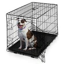 Foldable Dog Crate Wire Metal Dog Kennel W/Leak-Proof Pan Protecting Feet Divider Panel Single Or Double Door Small Medium Large Dog Crate Indoor Cage 30 W/Single Door - 30 帶單門 - 查看 1