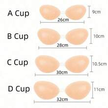 1 Pair Women's Silicone Bra, Strapless Silicone Bra, Women's Silicone Push-Up Bra Pads, Style, Wedding Bra, Nipple Covers, Breathable Waterproof Bra - Multicolor - View 7