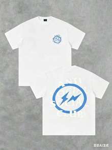 Cotton Double-Sided Printed, Anti Social Club Printed T-Shirt, Suitable For Daily Wear, Casual Summer Wear, Slightly Elastic, Breathable, Outdoor Holiday Sports, Gift T-Shirt, Holiday Gift, Perfect Gift. - 白1 - 查看 3