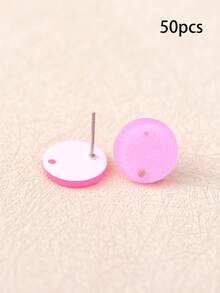50颗14毫米耳钉，亚克力耳针，时尚饰品DIY耳环制作配件 - 圓形 - 查看 21