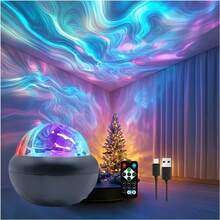 Lampe projecteur à lumières du nord alimentée par USB avec télécommande, éclairage d'ambiance LED variable pour la décoration de la chambre et du salon, crée une ambiance spéciale pour les événements à la maison, abat-jour en plastique - Multicolore - Voir 2