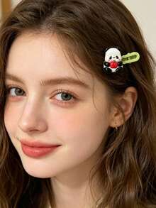 2pcs Cute Cartoon Panda Hair Clips - Bangs And Baby Hair Clips - Fashionable Bangs Clips, Sweet Girl Hair Accessories - Multicolor - View 2