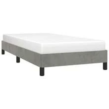 vidaXL Bettgestell Ohne Matratze Hellgrau 100x200 Cm Samt - Grau - Übersicht 4
