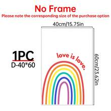 1/6 Stücke/Set LGBTQ+ Pride Leinwand Poster, Regenbogen-Themen Wandkunst Dekoration, lebendiges mehrfarbiges Design, mit den Zitaten "Happy Pride", "Love Is Love", "Love Is Never Wrong", Gleichberechtigung & Inklusion Heimdekoration, Gemälde, moderne Pride Month Wanddekoration, Wohnzimmer Schlafzimmer Apartment Ästhetik Ornament, minimalistischer Regenbogen-Muster, Innenraum Wandbehang Kunst, optional mit Rahmen - Mehrfarbig - Übersicht 30