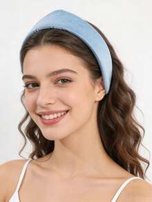 1pc Retro Fashion Triangle Elastic Headband, Women Party & Occasion Stylish Hair Accessory - Multicolor - View 2