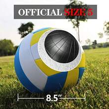 Linlin Stationery Store  Volleyball Net Outdoor - Portable Volleyball Set For Backyard With Professional Volleyball Net Wrap Yarn Volleyball And Pump Boundary Line Carry Bag - Green - View 6