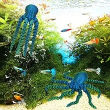 3D列印可動關節章魚烏賊模型，適用於水族館、玻璃纖維、海洋生物展示、海洋主題派對裝飾，適合居家裝飾、烏賊水槽裝飾，適合節日、生日送給朋友的理想禮物 - 彩色 - 查看 7