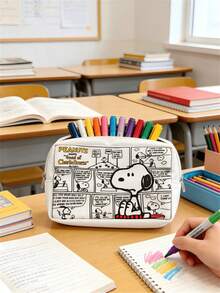 SNOOPY Corduroy Mini Square Bag, Korean Minimalist Textured One Shoulder Crossbody Bag, Square Mini Shoulder Bag, Suitable For Spring, School - A - View 4