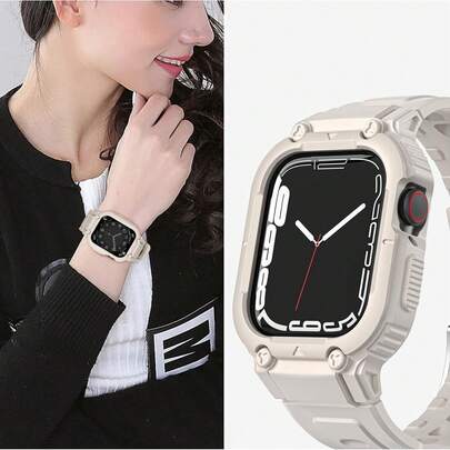 1 bộ vỏ và dây đeo đồng hồ tích hợp, phù hợp với Ultra 3 49mm 45mm 41mm, tương thích với các loại dây đeo , phụ kiện dây đeo đồng hồ thể thao thông minh cao cấp bằng TPU thoáng khí dành cho nam và nữ.