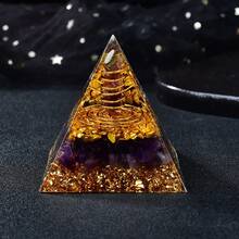 CUPIDCRYSTAL 1pc Orgone Lapis Lazuli Crystal Chakra Orgonite Pyramid, Suitable For Gifts, Office And Home Decor, Creative Gifts - A - View 24