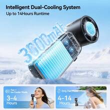 4-In-1 Portable Refrigeration Handheld Turbo Fan With 200 Speed Settings, 21,000 Revolutions Per Minute, 12hour Cooling, Digital Display, 120° Rotation, USB Charging, Mini Handheld Personal Fan.Suitable For Travel, Indoor Use, And Office Desk Usage - Dark Grey - View 7