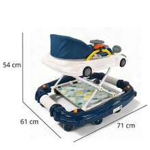 THE BABY SHOP Andadera Mecedora 2 en 1 con Luces Sonido Altura Ajustable y 8 Ruedas para Bebé 6-12 Meses - Azul - Ver 5