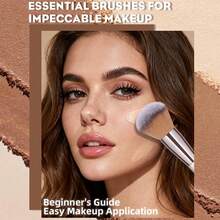 Bộ dụng cụ trang điểm chuyên nghiệp 55 món đầy đủ, kèm túi đựng mỹ phẩm chống thấm nước có khóa kéo, 30 cọ trang điểm, bông mút trang điểm, bông phấn, băng đô và dụng cụ vệ sinh cọ. - màu nâu - Xem 3