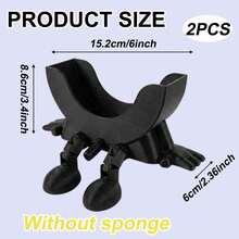 2 piezas Soporte colgante para esponja con drenaje lindo, soporte para esponja de cocina divertido impreso en 3D para el fregadero, con almohadillas antideslizantes, adecuado para mantener su esponja seca y sonriente - Ver 3