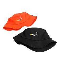 1 pieza Sombrero de cubo bordado "NO CHILL" para hombres, gorra de protección solar para exteriores, casual para primavera/verano, viajes, playa, protección UV, festivales, vacaciones - multicolor - Ver 3