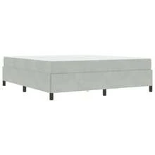 vidaXL Bettrahmen mit Matratze Hellgrau 180 x 200 cm Stoff - Gris - Voir 2