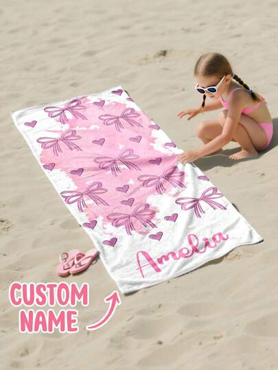 A Personalized Children's Beach Towel, A Perfect Summer Birthday Gift, Suitable For All Kinds Of Summer Occasions. Customize Beach Towels And Accessories For The Beach, Pool, Travel, Camping, Yoga, And More.