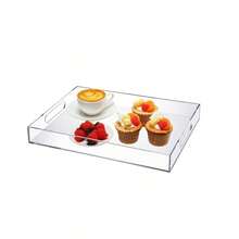 1pc Premium Transparent Acrylic Fruit Plate, Hotel & Home Use Storage Tray, Acrylic Cosmetic Organizer Box - Clear - View 4