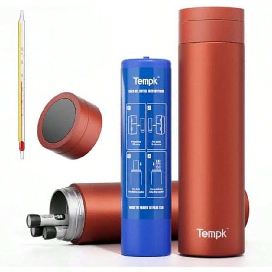 Diabetic Travel Case TSA Approved 1-3/1-6 Insulin Pen Travel Case 18Hours+/ 33Hours+ Medication Cooler For Travel With Ice Packs - Large-Red - 查看 1