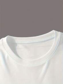 Women's Casual Short Sleeve T-Shirt, Soft And Breathable Cotton Blend, Round Neck, Regular Fit, Basic T-Shirt, Lightweight And Comfortable For Everyday Wear In Summer, Spring And Autumn (Comfort) - 白色 - 查看 3