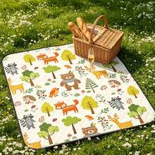 Foldable Picnic Blanket | Soft & Thick Design, Multiple Print Patterns, With Carry Handle, Hand Washable & Machine Washable - Perfect For Beach, Park, Camping And Travel - Multicolor - View 2