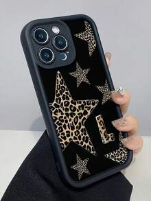 1 pieza Funda de teléfono a prueba de golpes con cobertura completa y diseño de estrella en blanco y negro compatible con Apple 17, 16, 15, 14, 13, 12, 11 Pro Max y Series, regalo de cumpleaños, versión internacional, no la versión nacional - Negro - Ver 4