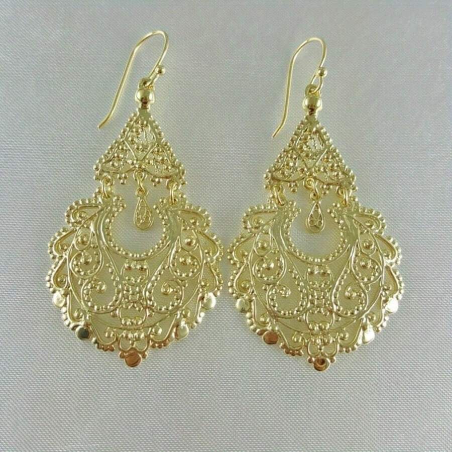 Vintage Gold Earrings - Vintage Inspired Dangerous Earrings, Handmade Jewelry - Gold - View 1