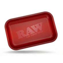 Red Small Rolling Tray 11" X 7" - Limited Edition Red Finish - Elegant Sleek And Smooth Rounded Edges With Black Mini Tray Keychain By ES Distributions - red - 查看 4