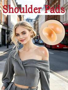 Smooth Shoulder Round Shoulder Savior! Invisible Silicone Shoulder Pads, Right Angled Shoulder, Suit Shirts, T-Shirts, Sweaters, Wedding Dresses, Hanfu, Photography, Daily Commuting, Dating, Ultra-Thin, Seamless Self-Adhesive Shoulder Pads - Multicolor - View 2