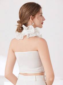 1pc Women's Multi-Layer Lace Ruffle Tie Drawstring Detachable Collar, Suitable For Spring/Summer Daily Wear, Photo Shooting, Palace Style - Multicolor - View 4