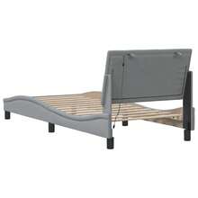 vidaXL Bettgestell ohne Matratze "Hanko" Hellgrau 90x190 cm Stoff - Gris - Voir 8