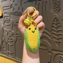 1 Piece Of 2026 New Plush Fruit And Vegetable Pendant, Handmade Knitted Small Bag Pendant, Keychain Decoration - Trái cây móc len - Quả dứa - Xem 3