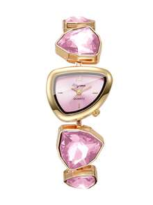 1pc Women's Fashion Personalized Creative Exquisite Elegant Quartz Bracelet Watch (1pc/Set), Watch Box Not Included - Pink - View 7