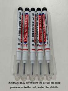 5pcs/10pcs Long Tip Markers - Waterproof, No Bleeding, Suitable For Woodworking, Construction, DIY Crafts - Medium Tip, Suitable For Wood, Plastic, Glass, Metal, Synthetic Leather, Construction Tools And Other Surfaces, Fashionable Pen Design Waterproof Ink, Woodworking Tools, Random Color And Style Packaging - one-size - View 8