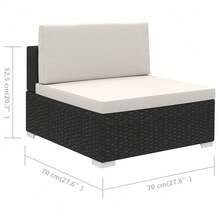 vidaXL 6-Tlg. Garten-Lounge-Set Mit Auflagen Poly Rattan Schwarz - Black - View 7
