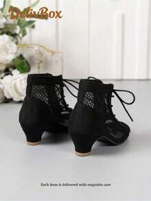 2026 New Children's Sandals, Bohemian Style High Heel Sandals, Mesh Sandals, Dance Sandals - Black - View 4