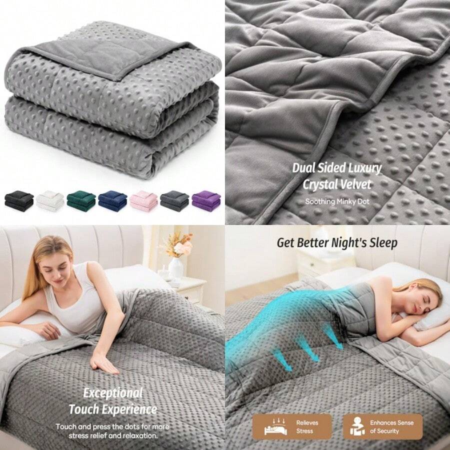 Wemore Minky Dot Weighted Blanket - gris - Ver 1