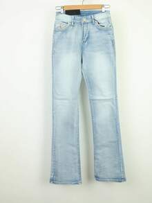 Flattering Flared Denim Pants With Decorative Pockets For A Unique Look. - 淺藍 LMKF023guion1 - 查看 9