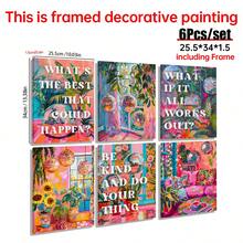 1/6PCS Maximalist Disco Ball Canvas Wall Art Set, Color Inspirational Quote Prints For Room Aesthetics, Optional Frame Wall Decoration, Vibrant Bohemian Minimalist Home Decoration, Room Decoration Supplies, Ideal For Living Rooms, Bedrooms, Offices, Bars, University Dormitories, Daycare Centers, Baby Rooms, Bathrooms, Kitchens, Aesthetic Room Decoration, Retro Disco Gallery Walls, Framed/Unframed Canvas Prints, Home Decoration Supplies - Multicolor - View 41